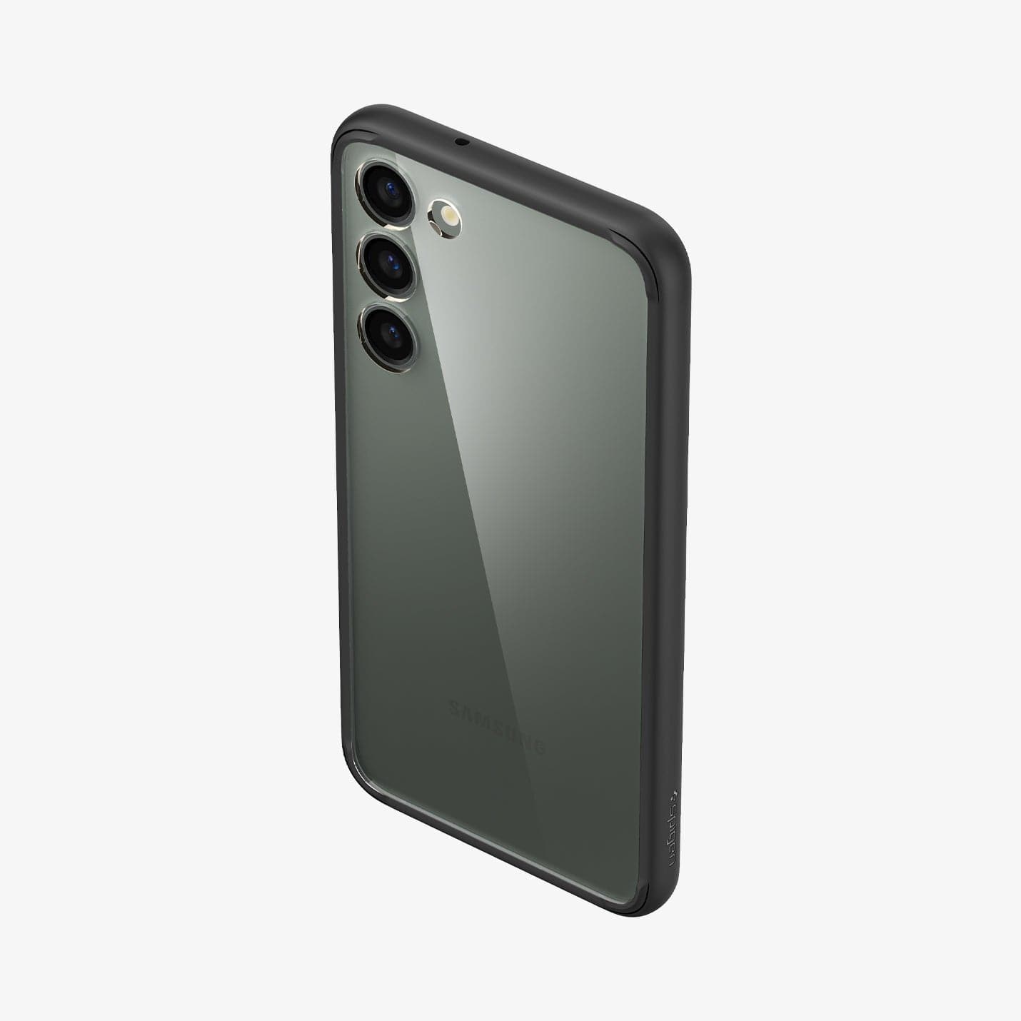 ACS05669 - Galaxy S23 Plus Case Ultra Hybrid in black showing the back, top and partial side