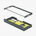 ACS06212 - Galaxy Z Fold 5 Case Slim Armor Pro in abyss green showing the top of case hovering above the bottom