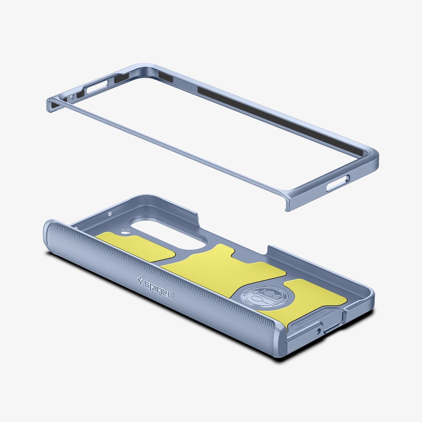 ACS06869 - Galaxy Z Fold 5 Case Slim Armor Pro in sierra blue showing the front of case hovering above the bottom