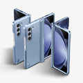 ACS06869 - Galaxy Z Fold 5 Case Slim Armor Pro in sierra blue showing the back and front of multiple devices