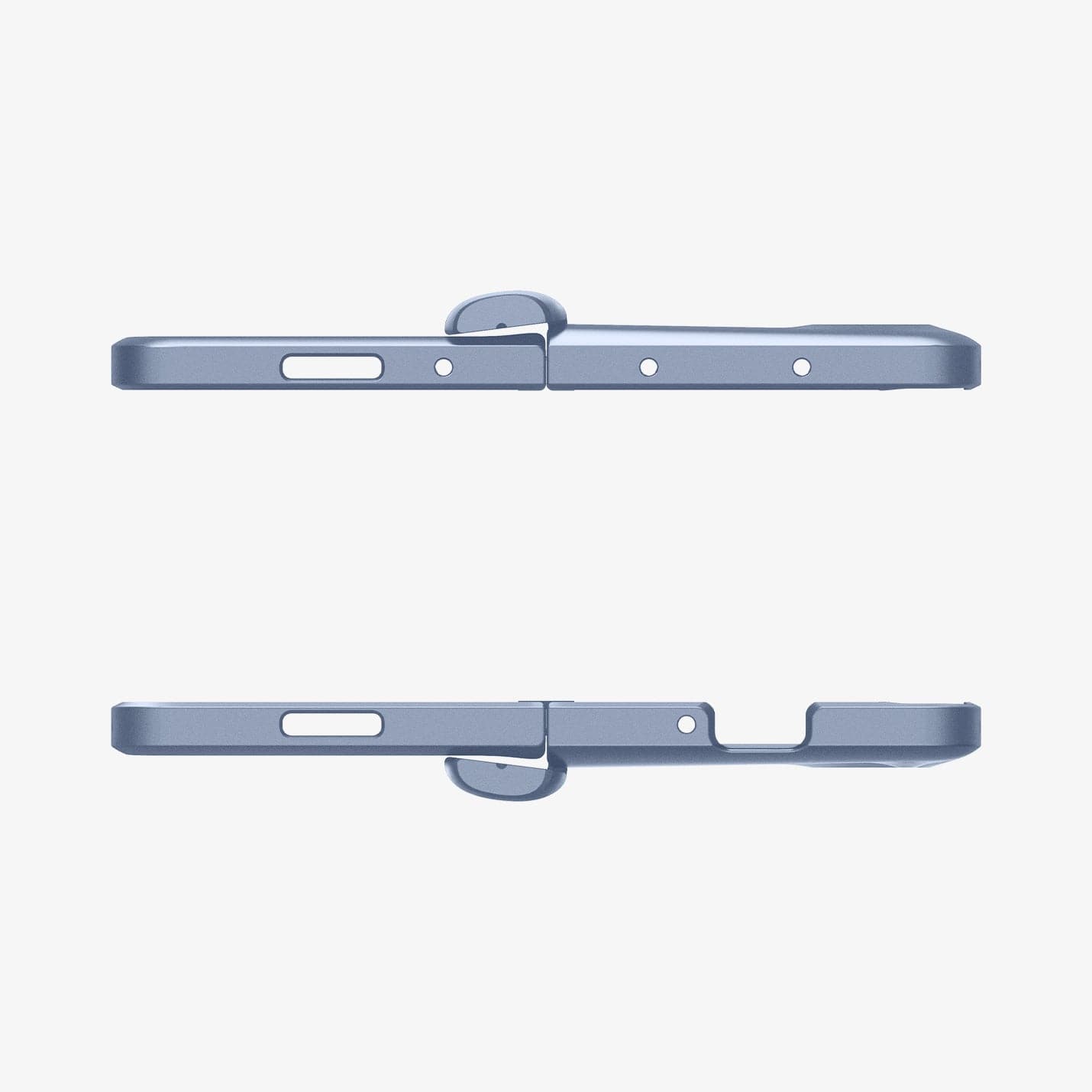 ACS06869 - Galaxy Z Fold 5 Case Slim Armor Pro in sierra blue showing the top and bottom with precise cutouts
