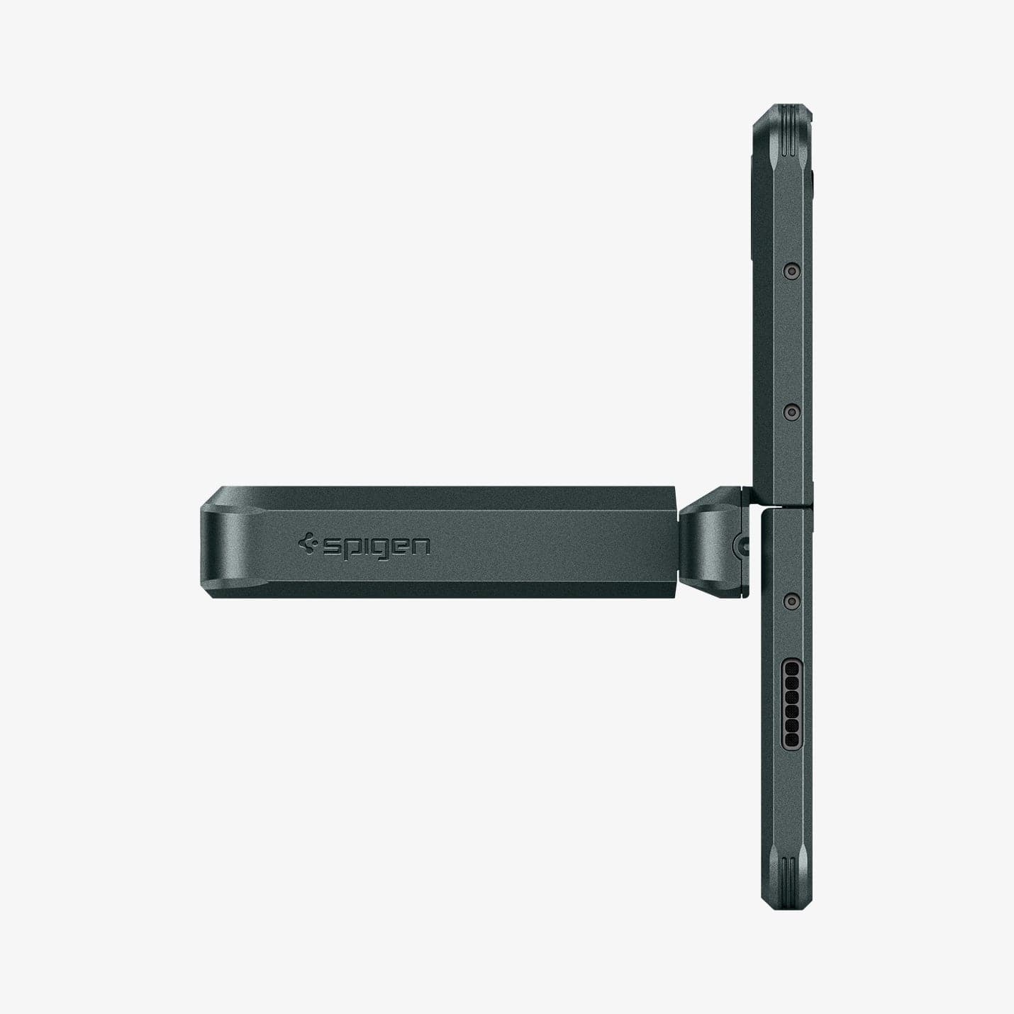 ACS06215 - Galaxy Z Fold 5 Case Tough Armor Pro P in abyss green showing the top with kickstand extended out