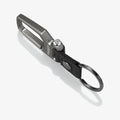 AHP04505 - Carabiner + Keyring in gunmetal showing the side and partial front