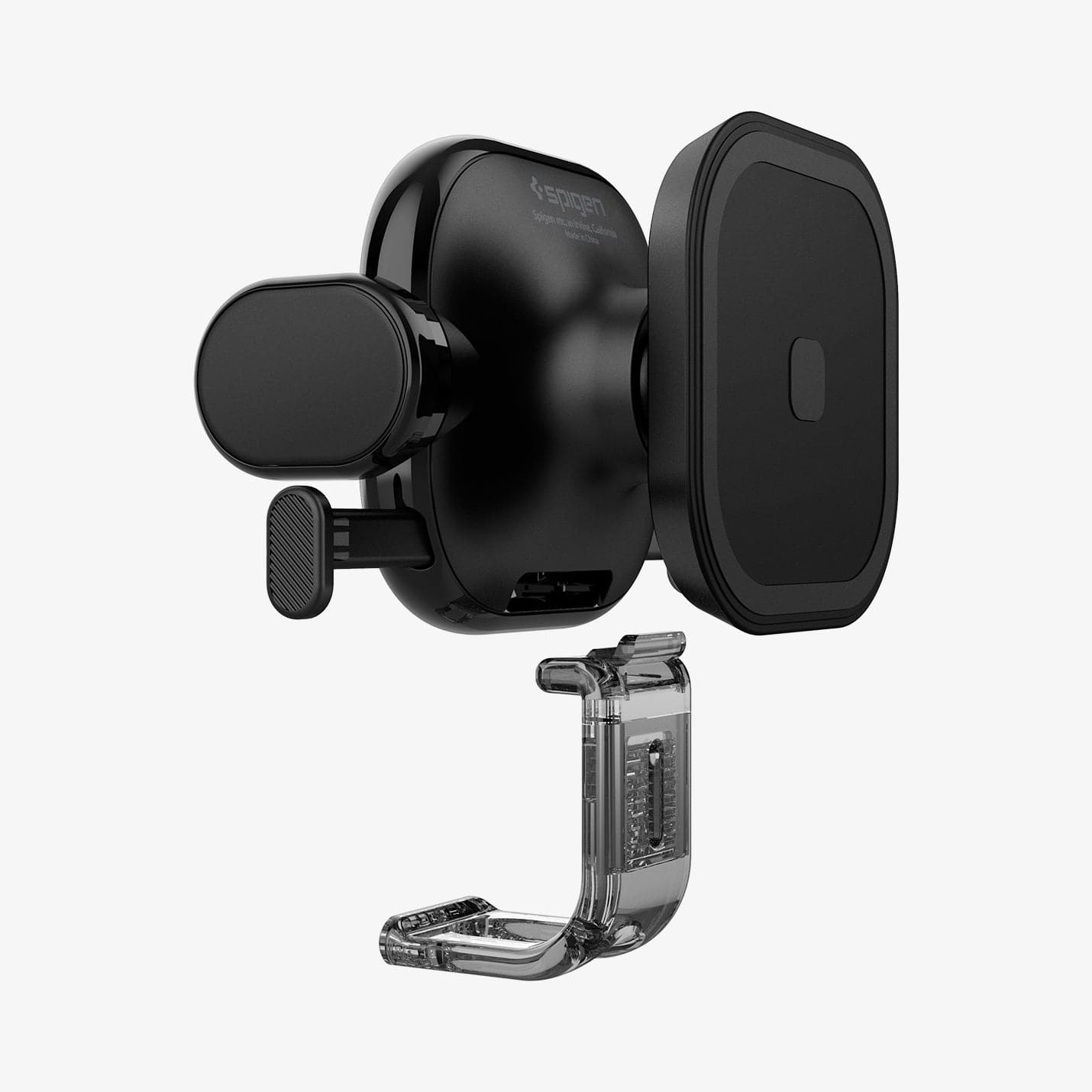 ACP05497 - Spigen OneTap UniFit Designed for Hyundai IONIQ 5 Car Mount showing the back and side with the two pieces of mount separated
