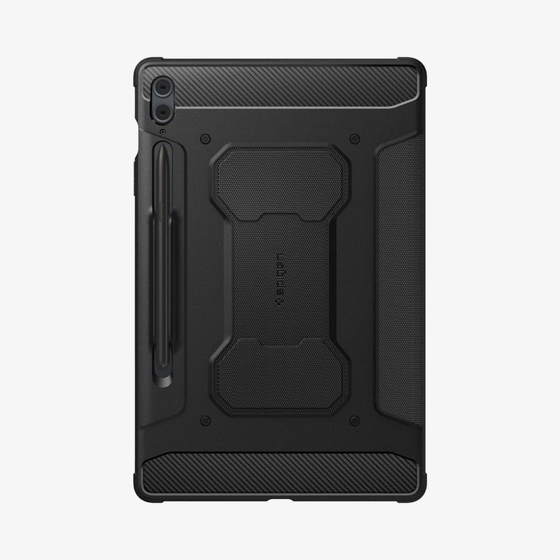 ACS06856 - Galaxy Tab S9 FE+ Case Rugged Armor Pro in black showing the back