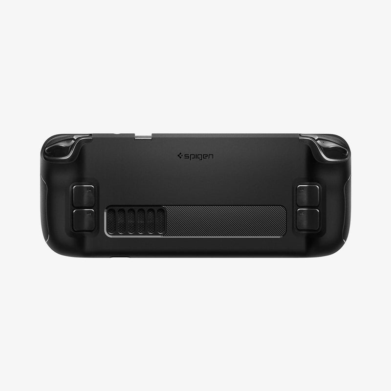 ACS03730 - Steam Deck Case Rugged Armor in matte black showing the back