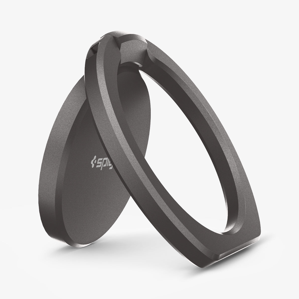 000SR24433 - Style Ring 360 in gunmetal showing the front and side propped up