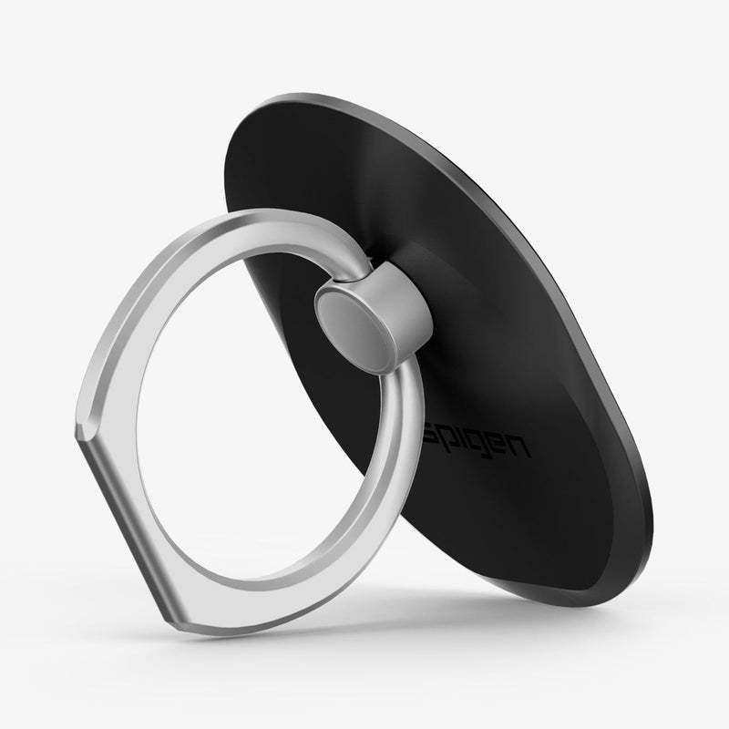 SGP11845 - Style Ring in black showing the side and front propped up by ring