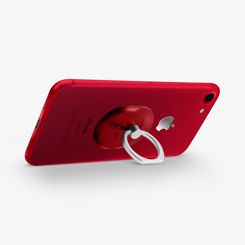 000SR21950 - Style Ring in red showing attached to back of device and propping phone up horizontally