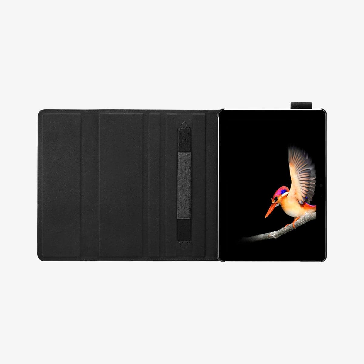 J06CS25184 - Surface Go 3 Case Stand Folio in black showing the inside fully laid out