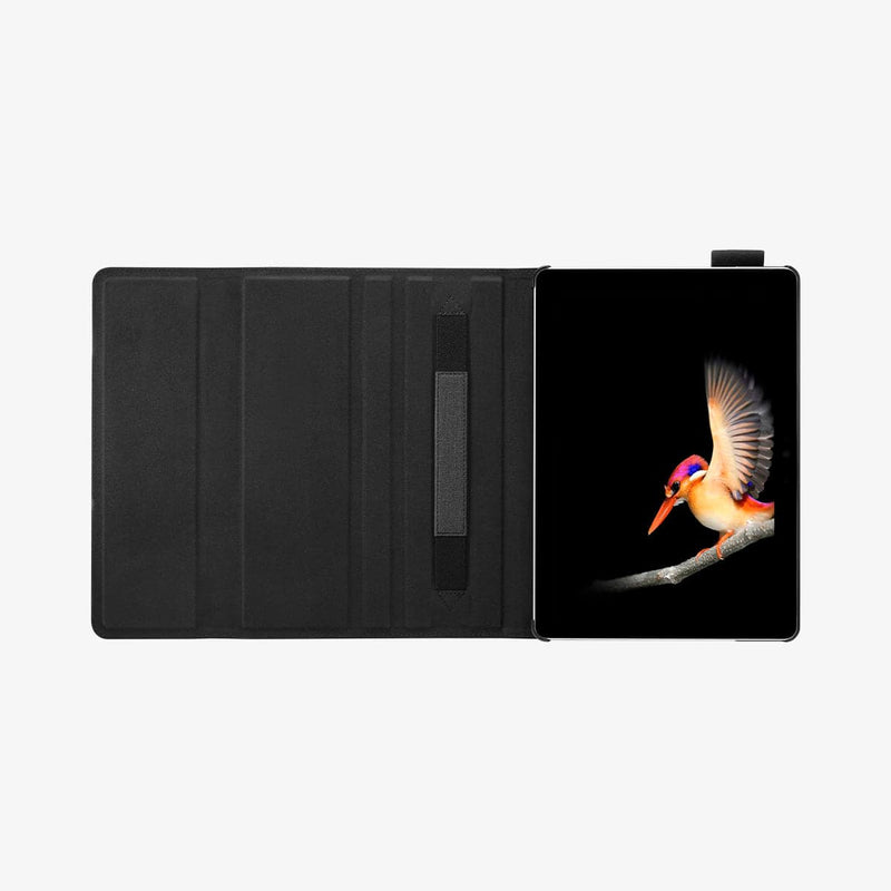 J06CS25184 - Surface Go 3 Case Stand Folio in black showing the inside fully laid out
