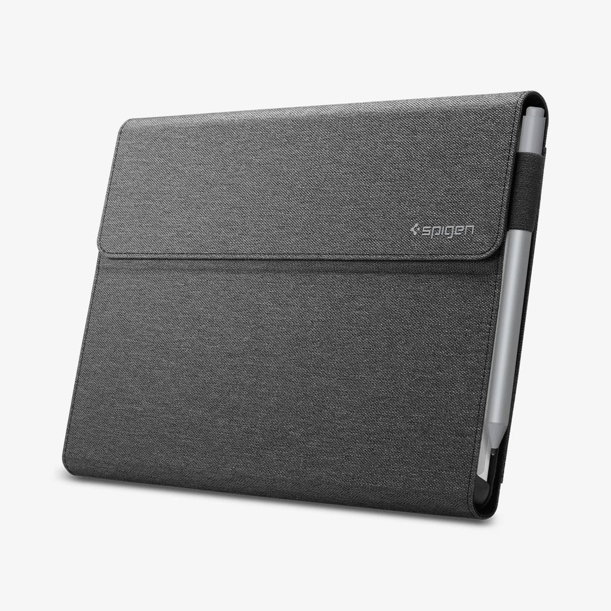 J06CS25185 - Surface Go 3 Case Stand Folio in charcoal gray showing the front and partial side