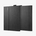 ACS01003 - Microsoft Surface Pro X Case Stand Folio in charcoal showing the back, front and sides