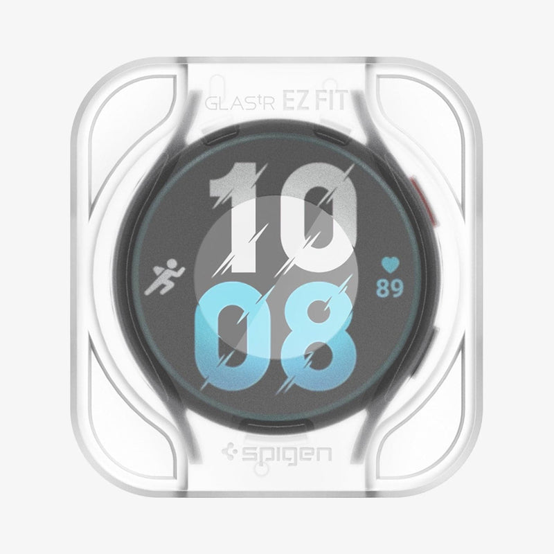 AGL06522 - Galaxy Watch 6 (40mm) Screen Protector EZ FIT GLAS.tR showing the front with ez fit tray installed onto watch face
