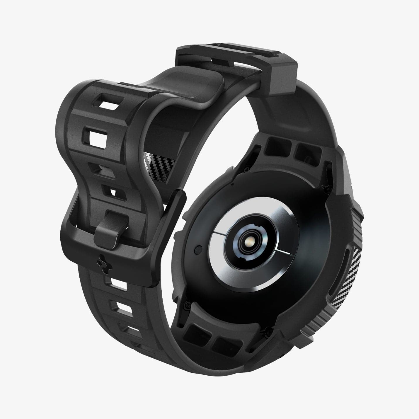 ACS06492 - Watch 6 Classic (43mm) Rugged Armor Pro in Black showing the back and inside of band
