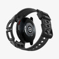 ACS06492 - Watch 6 Classic (43mm) Rugged Armor Pro in Black showing the back with watch face hovering away from band