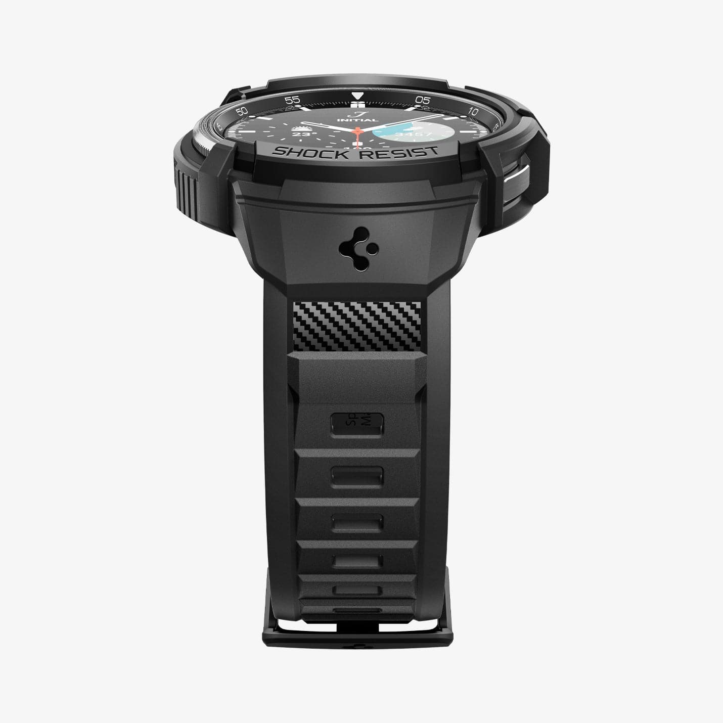 ACS06492 - Watch 6 Classic (43mm) Rugged Armor Pro in Black showing the front and side