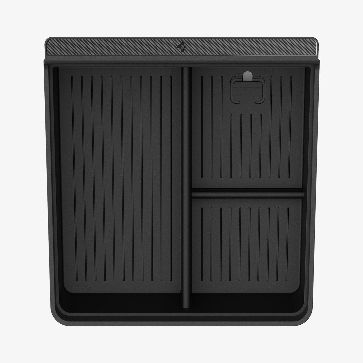ACP06952 - Tesla Model S & X Center Console Organizer Tray in black showing the top view