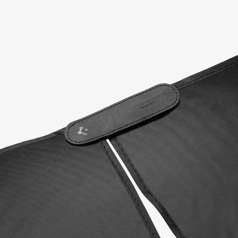 ACP06160 - Tesla Model 3 & Y Cryo Shade in black showing the velcro of shade cover