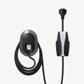 ACP04294 - Tesla Charging Wall Mount in dark silver showing the wall mount and cables organized beside wall plug