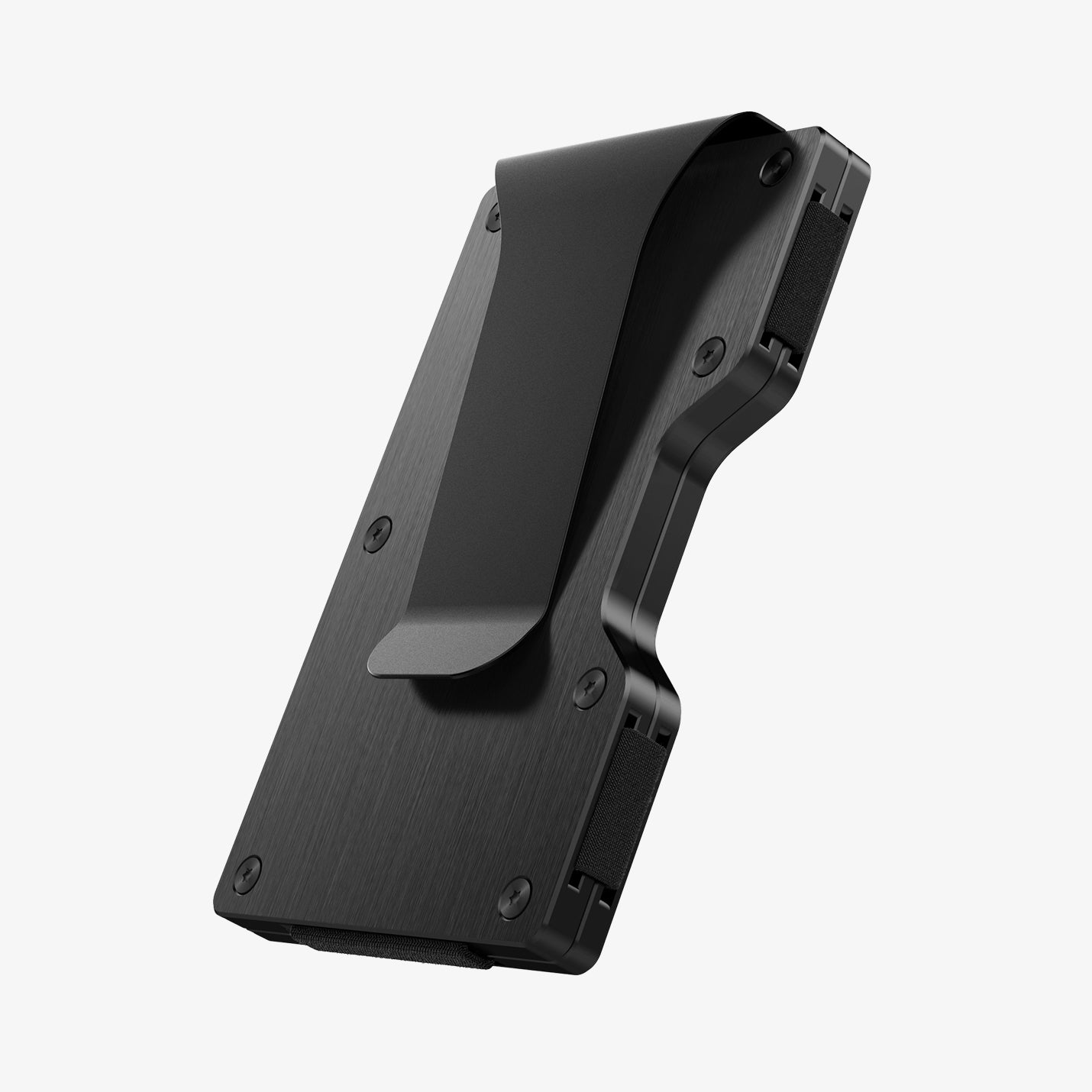 AFA05261 - Card Holder Wallet S Money Clip in black showing the back, side and partial bottom