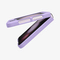 ACS06232 - Galaxy Z Flip 5 Case AirSkin in rose purple showing the side and partial inside with device slightly open