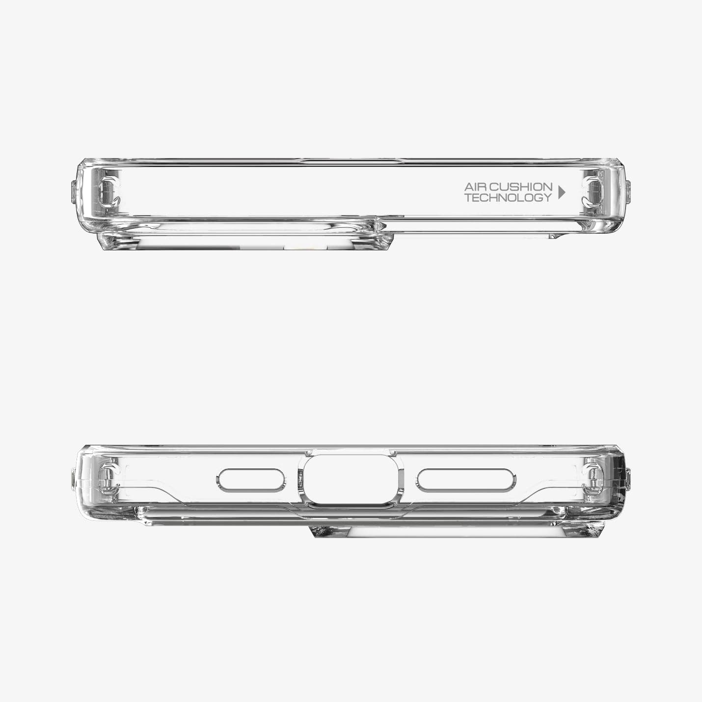 ACS04674 - iPhone 14 Pro Case Slim Armor Essential S (MagFit) in white showing the top and bottom with precise cutouts