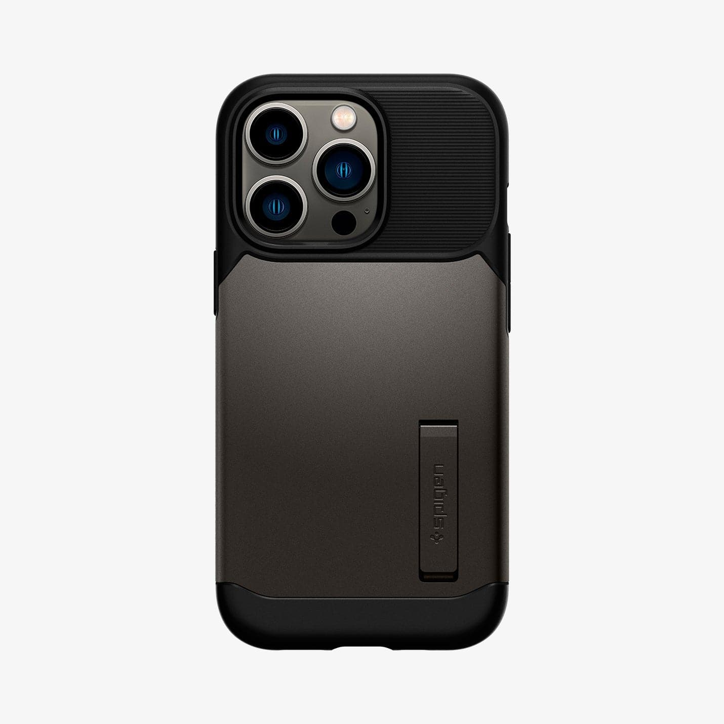 ACS03303 - iPhone 13 Pro Case Slim Armor in gunmetal showing the back