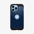 ACS03279 - iPhone 13 Pro Case Tough Armor in navy blue showing the back