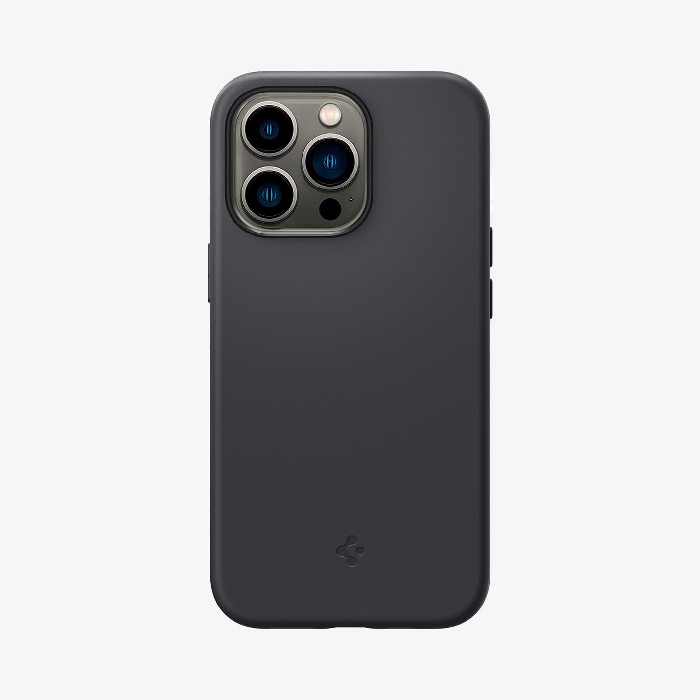 ACS04087 - iPhone 13 Pro Case Silicone Fit Mag (Mag Fit) in black showing the back