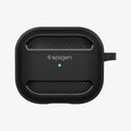 ASD01978 - Apple AirPods 3 Case Rugged Armor in black showing the front