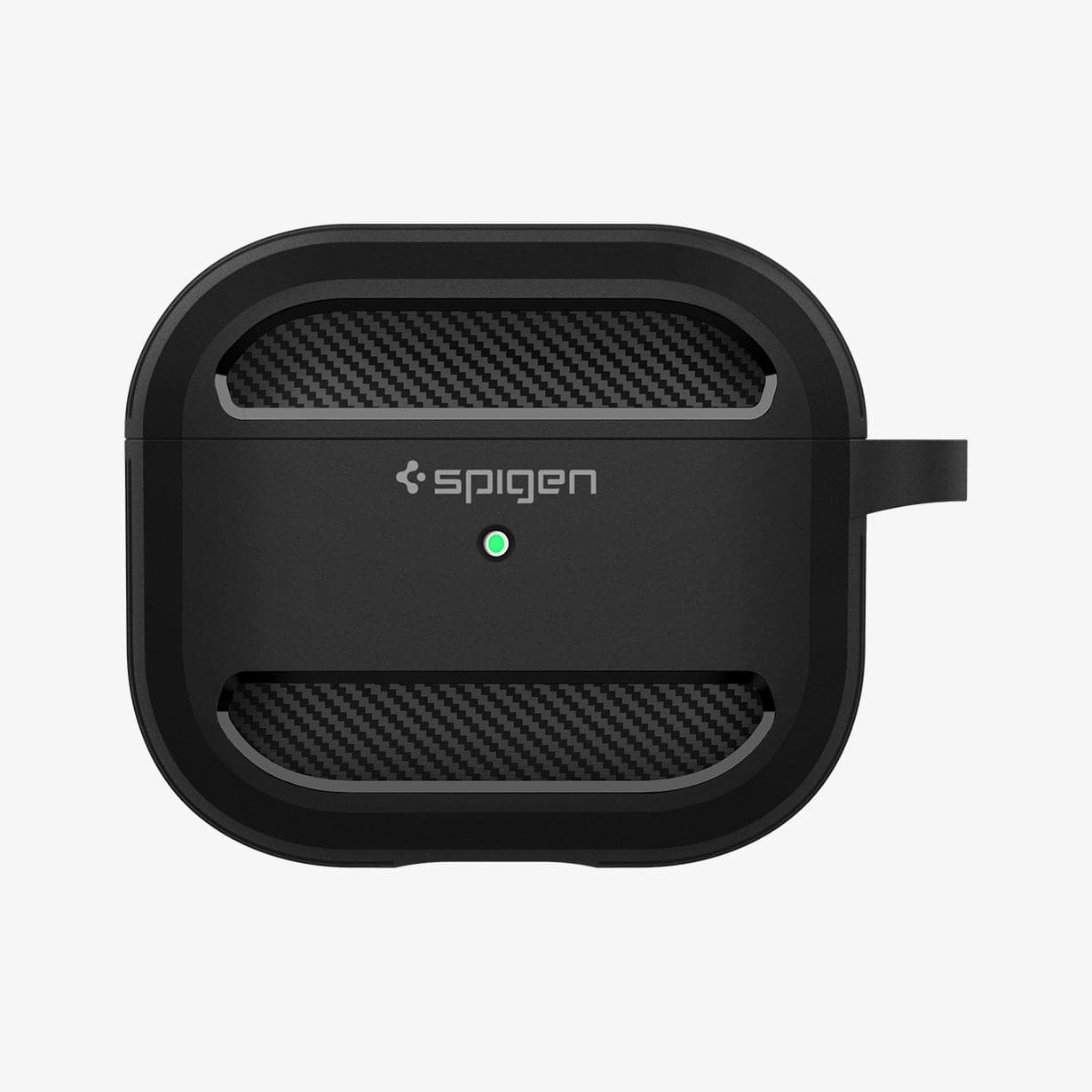 ASD01978 - Apple AirPods 3 Case Rugged Armor in black showing the front