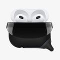 ASD01990 - Apple AirPods 3 Case Slim Armor IP in black showing the front flap open and AirPods inside
