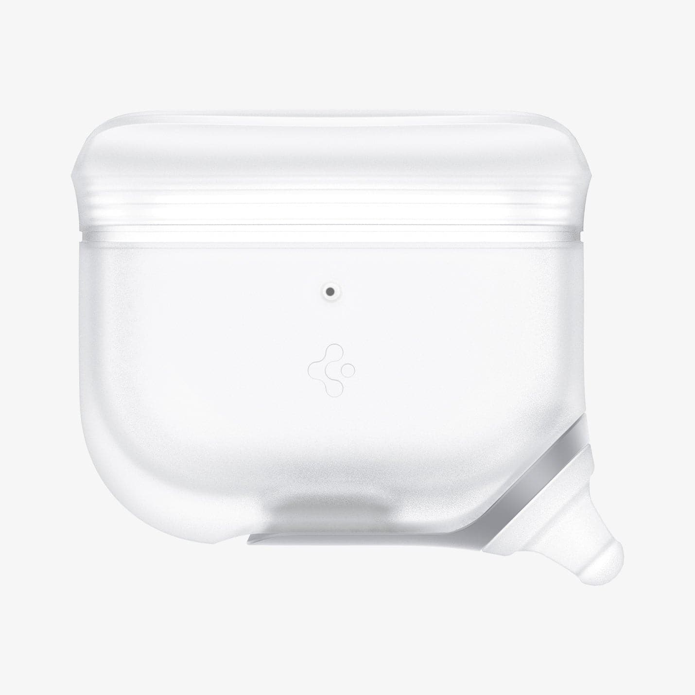 ASD02237 - Apple AirPods 3 Case Slim Armor IP in frost clear showing the front with top flap pulled apart