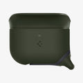ASD01991 - Apple AirPods 3 Case Slim Armor IP in military green showing the front with top pulled apart