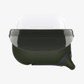 ASD01991 - Apple AirPods 3 Case Slim Armor IP in military green showing the front with front flap pulled down