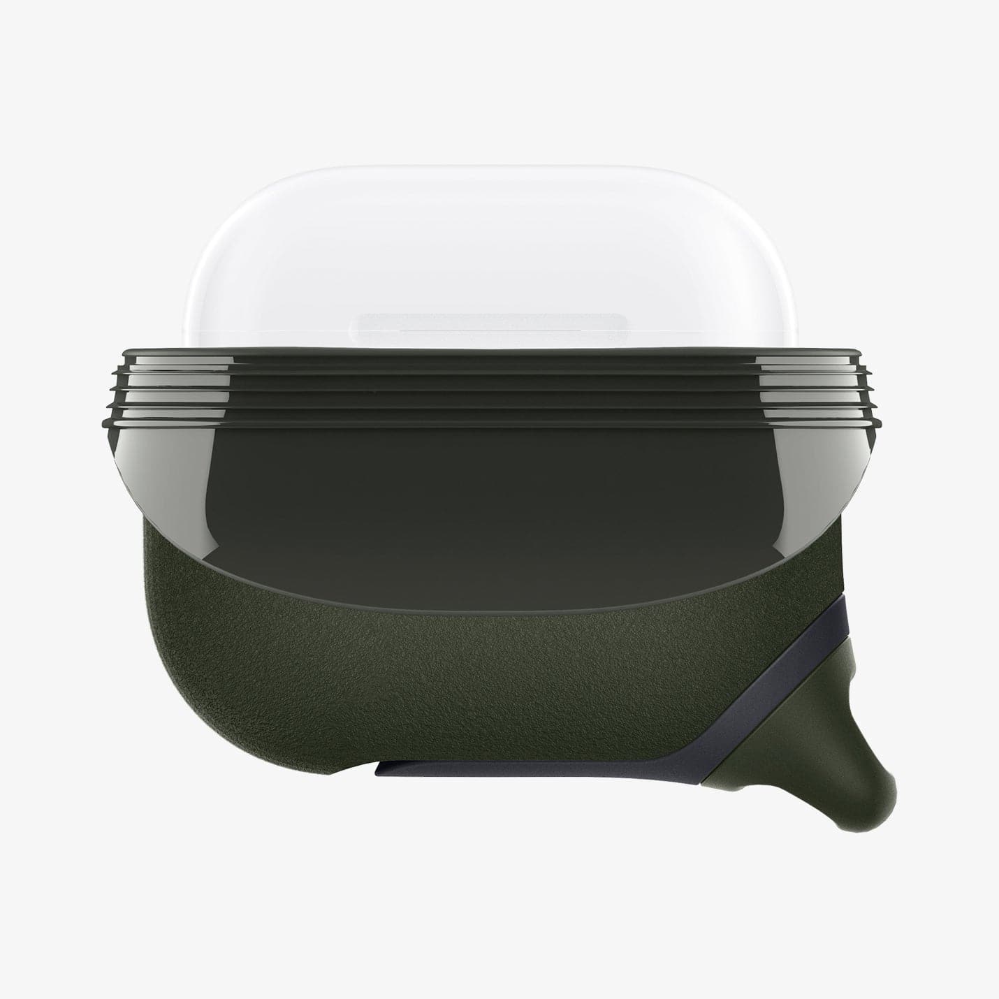 ASD01991 - Apple AirPods 3 Case Slim Armor IP in military green showing the front with front flap pulled down
