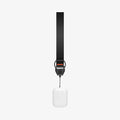 ASD05860 - AirPods Series Lanyard + Keychain in black showing the lanyard laid out flat