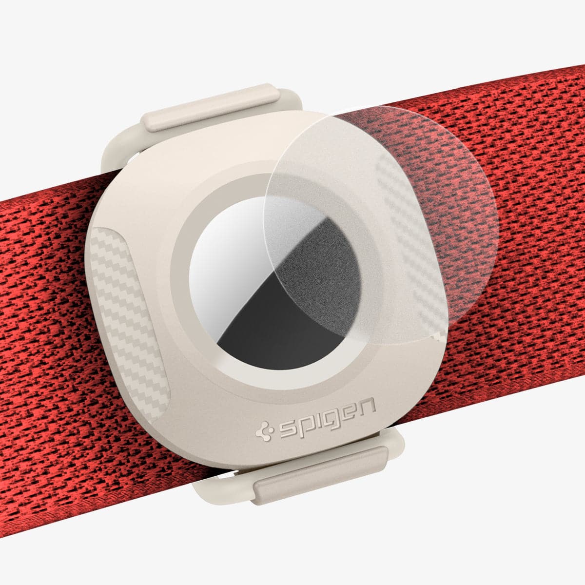 AHP03632 Apple AirTag Pet Collar ComforTag in cream showing the front