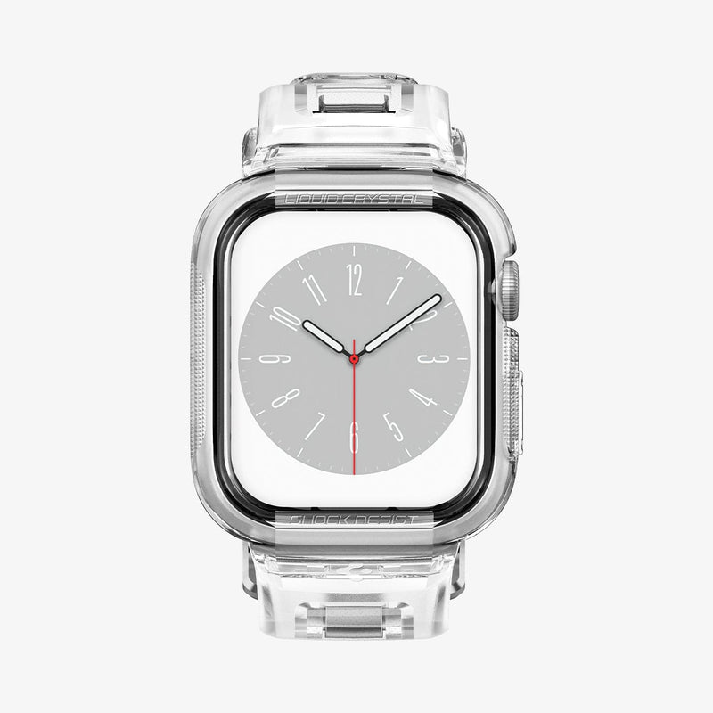 ACS02006 - Apple Watch Series (Apple Watch (45mm)) Case Liquid Crystal Pro in crystal clear showing the front