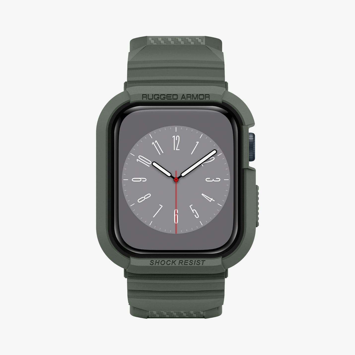 ACS00547 - Apple Watch Series (Apple Watch (41mm)) Case Rugged Armor Pro in military green showing the front