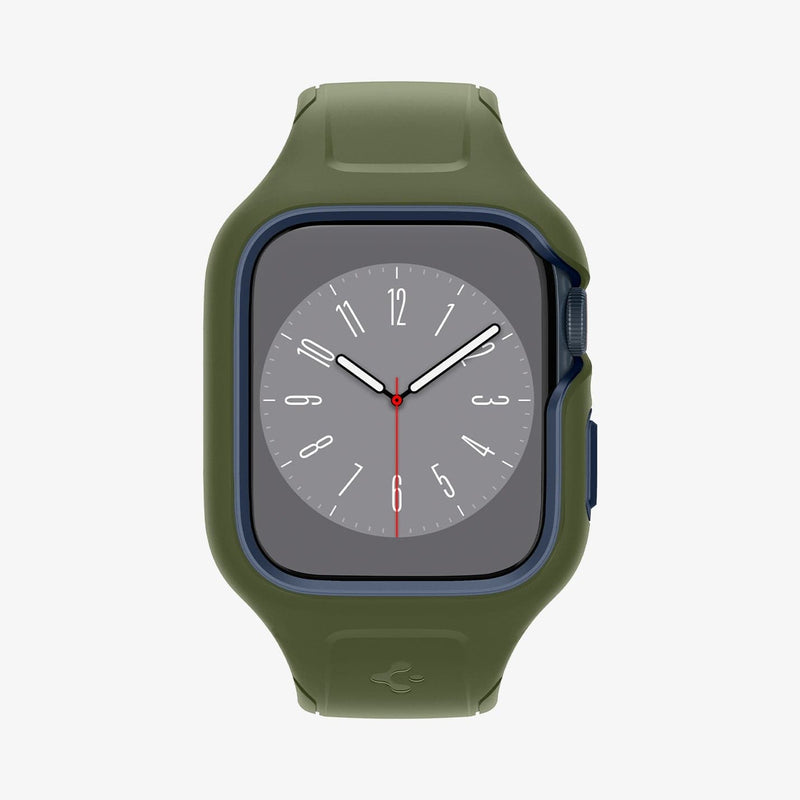 ACS04408 - Apple Watch Series (45mm) Case Liquid Air Pro in moss green showing the front