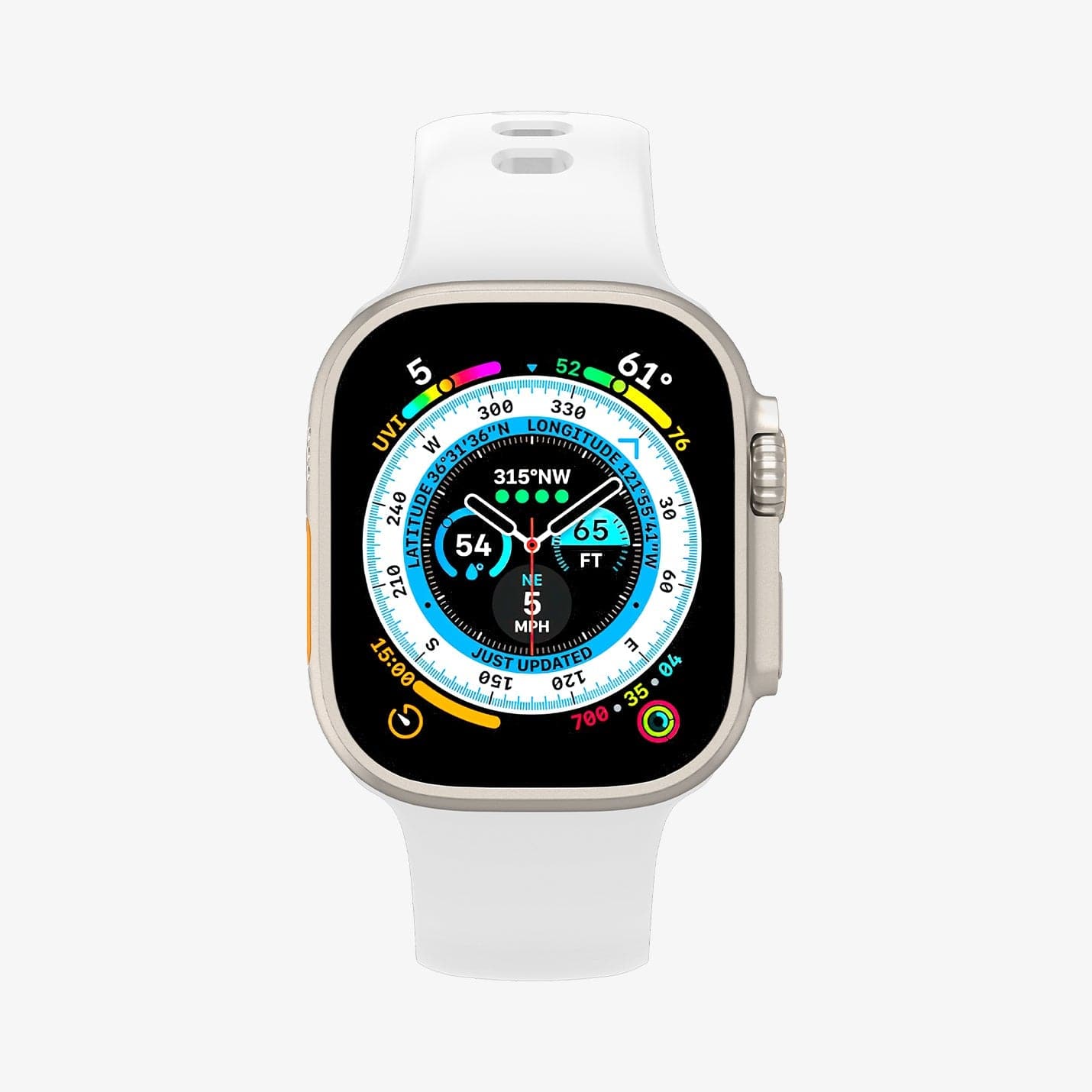 062MP25402 - Apple Watch Series (Apple Watch (49mm)/Apple Watch (45mm)/Apple Watch (42mm)) in white showing the front