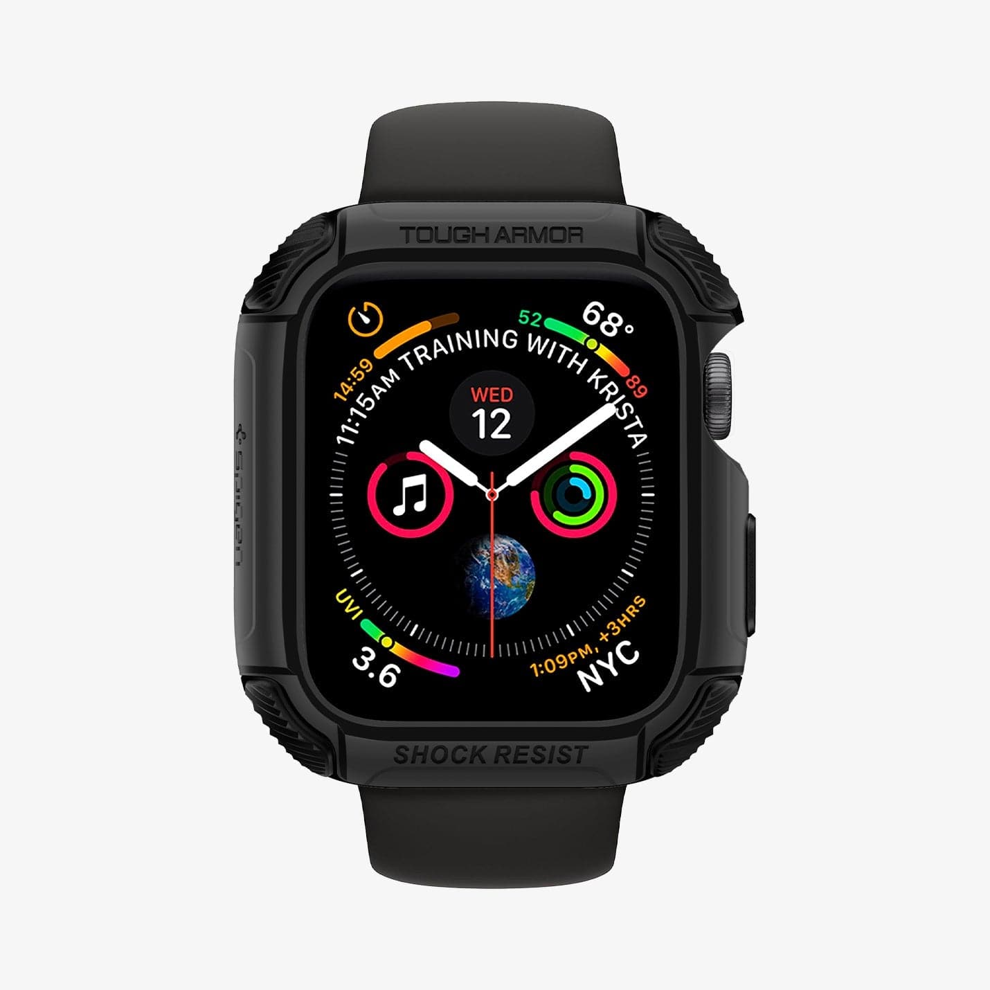 062CS24477 - Apple Watch Series (44mm) Case Tough Armor in black showing the front