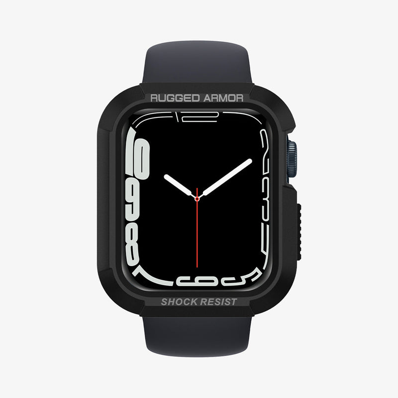 062CS24469 - Apple Watch Series (Apple Watch (45mm)) Case Rugged Armor in black showing the front