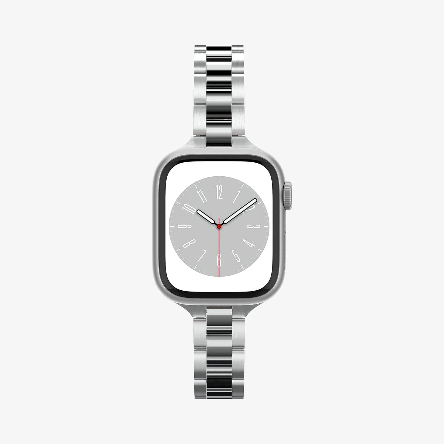 AMP06357 - Apple Watch (41mm) Modern Fit 316L Band in Silver showing the front and sides