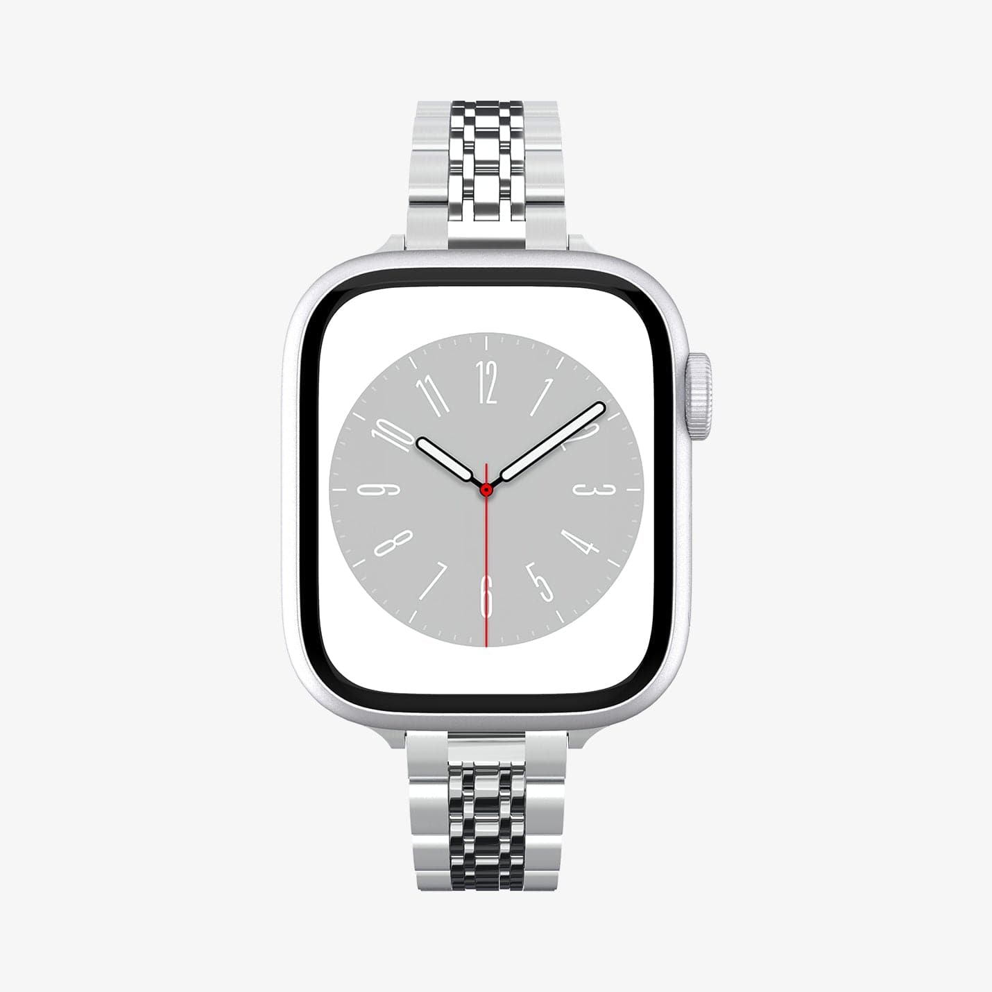 AMP06920 - Apple Watch Series Band Shine Fit in silver showing the front