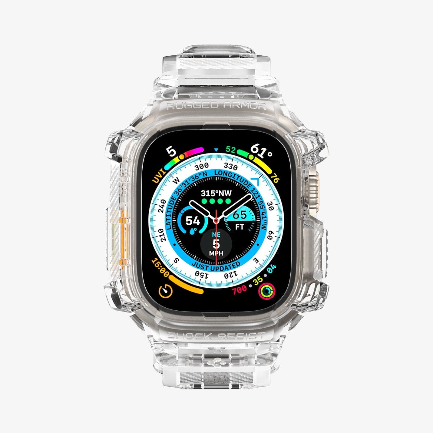 ACS05461 - Apple Watch Series (Apple Watch (49mm)) in crystal clear showing the front