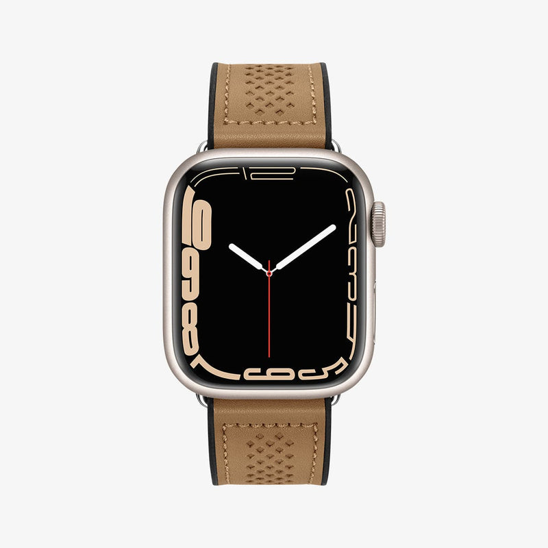 062MP25078 - Apple Watch Series (Apple Watch (49mm)/Apple Watch (45mm)/Apple Watch (42mm)) Watch Band Retro Fit in brown showing the front