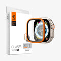 AGL06162 - Apple Watch Ultra (Apple Watch (49mm)) Screen Protector Glas.tR Slim Pro in orange showing the watch face, screen protector and packaging